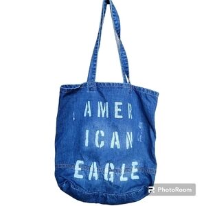 American Eagle Outfitters Denim Tote Bag Distressed